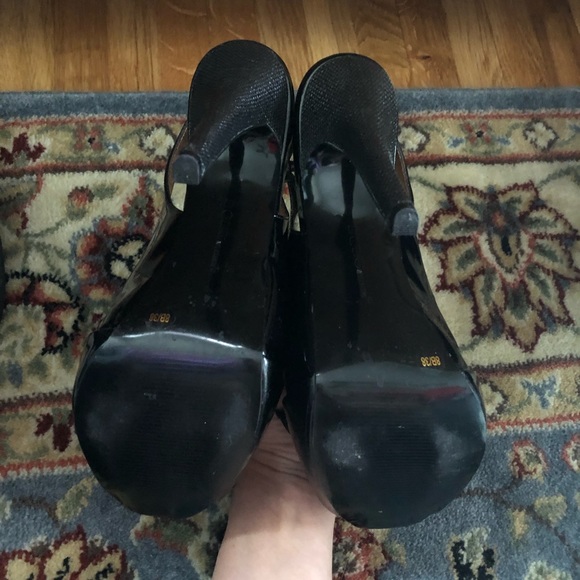 BCBG black platform open toe sling back sz 8 EUC - Picture 5 of 5